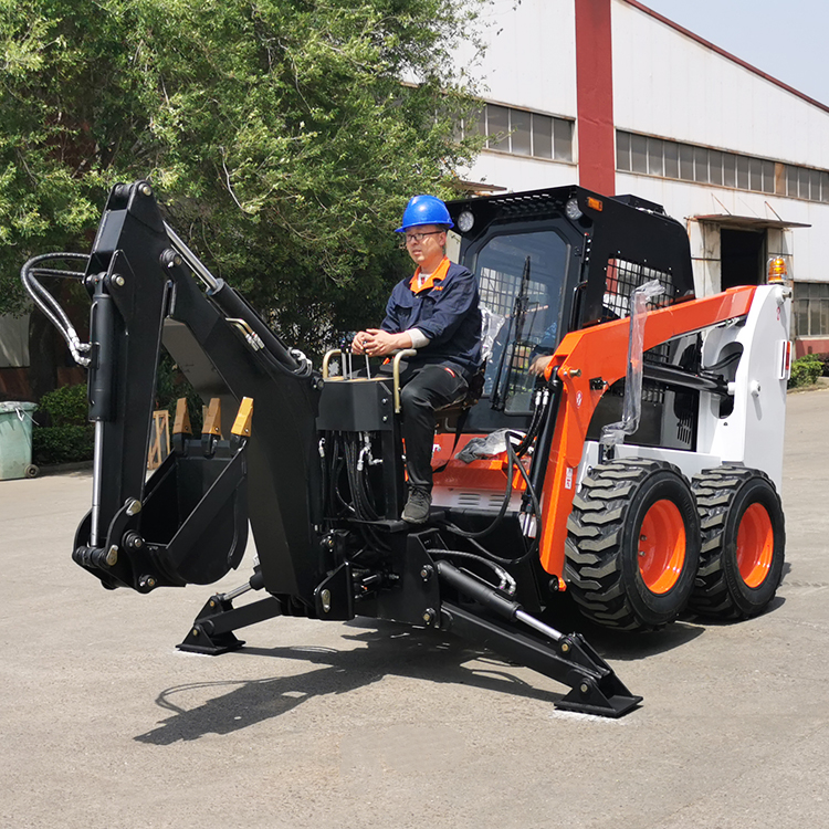Skid steer with bachoe arm