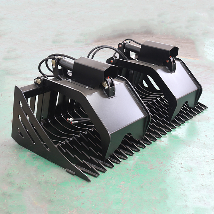 RAY root grapple bucket for skid steer loader
